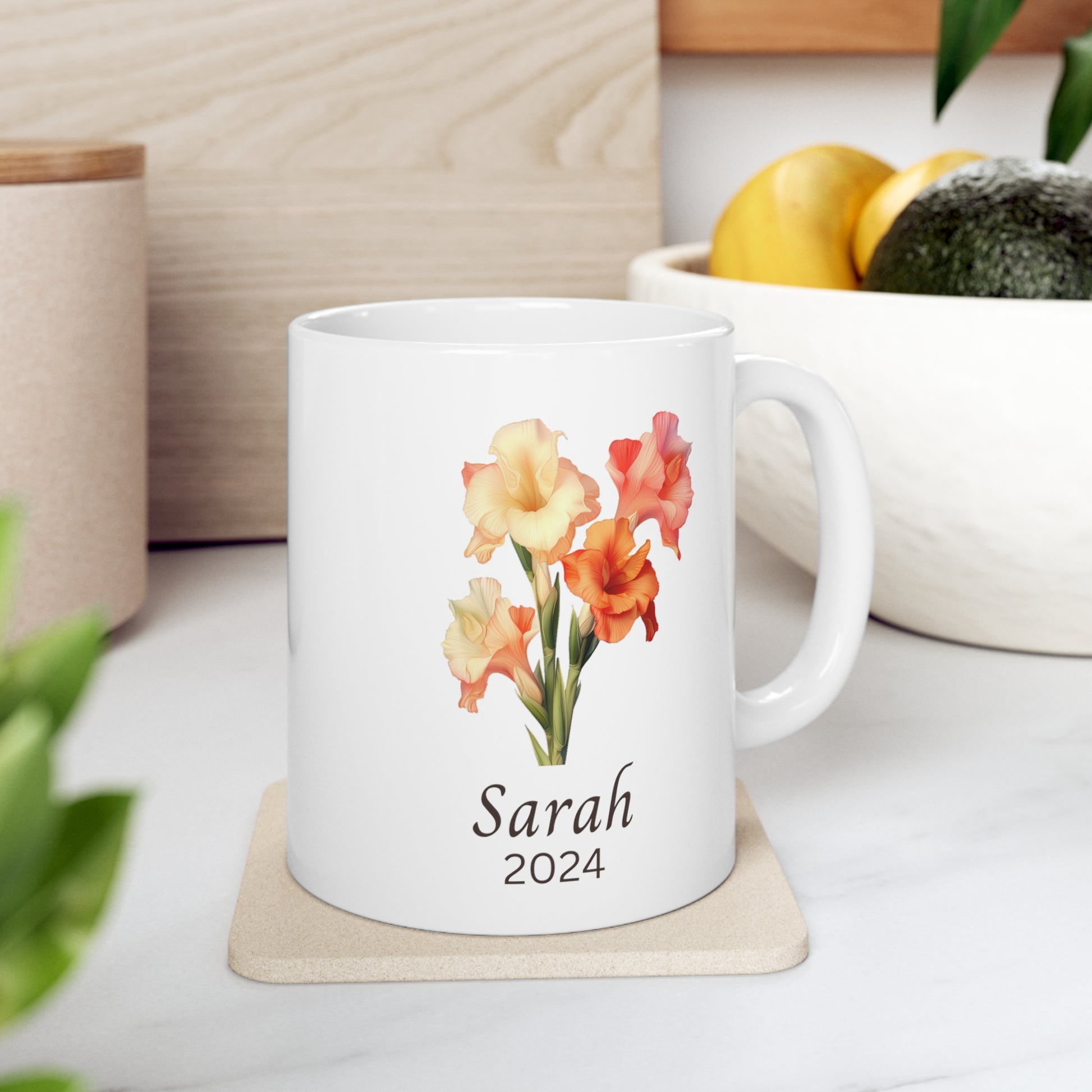Personalized mug Birth flower August
