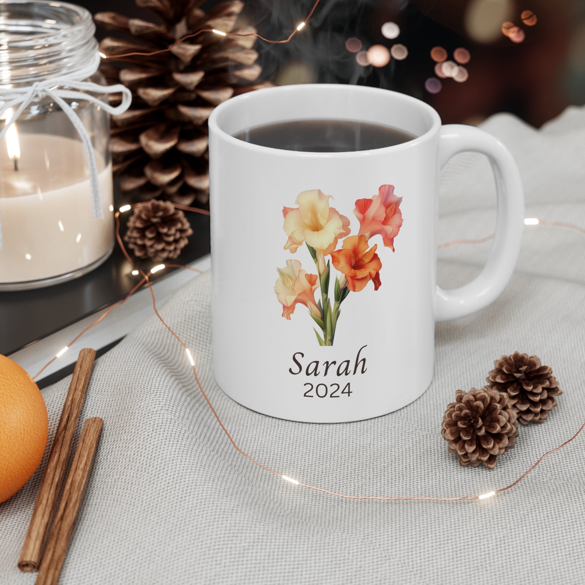 Personalized mug Birth flower August