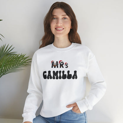 Womens Sweatshirt Christmas Mrs with Custom Name