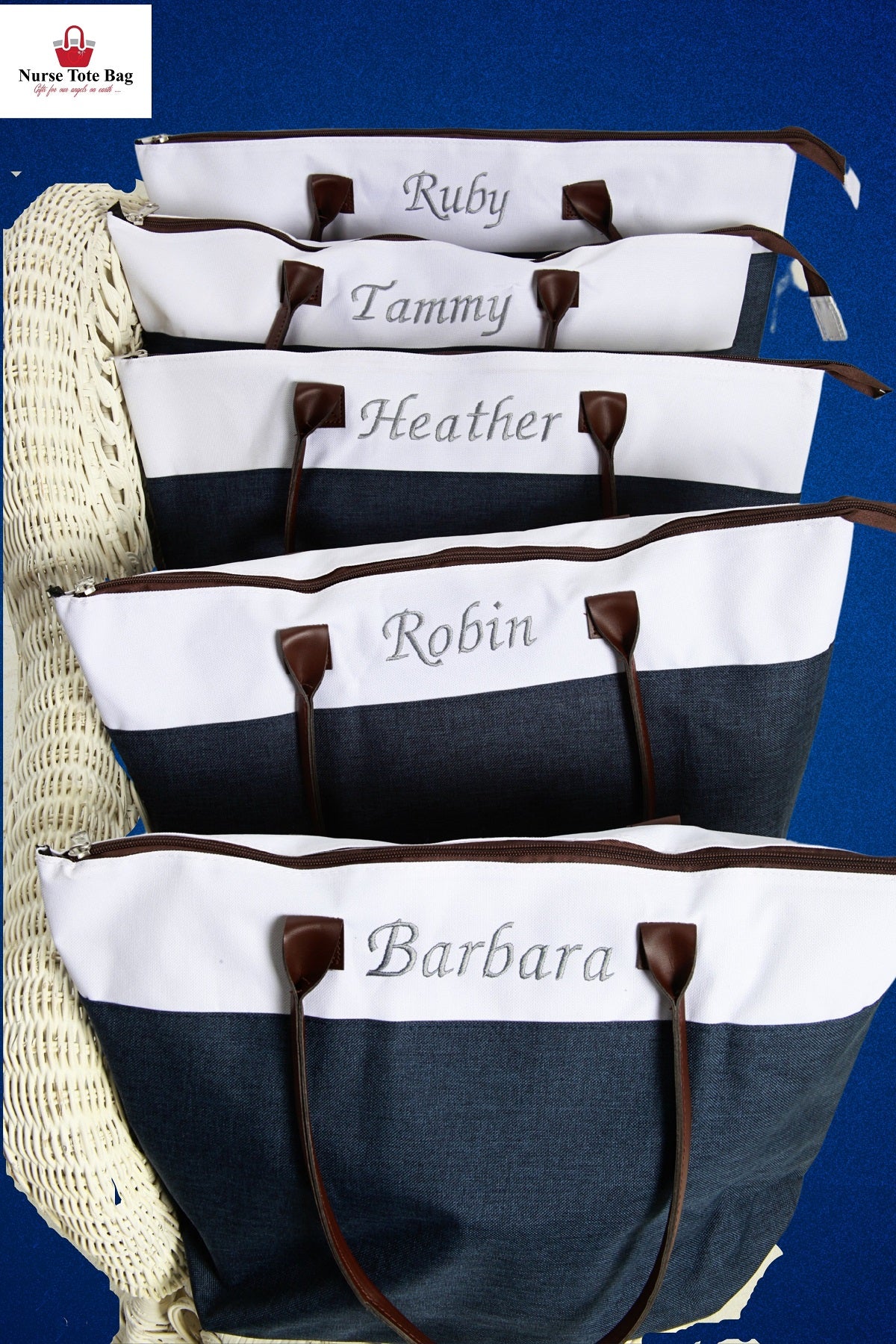 Customized Tote Bags - Monogrammed Personalized Tote Bags Group BravHUT Nurse Tote Bag