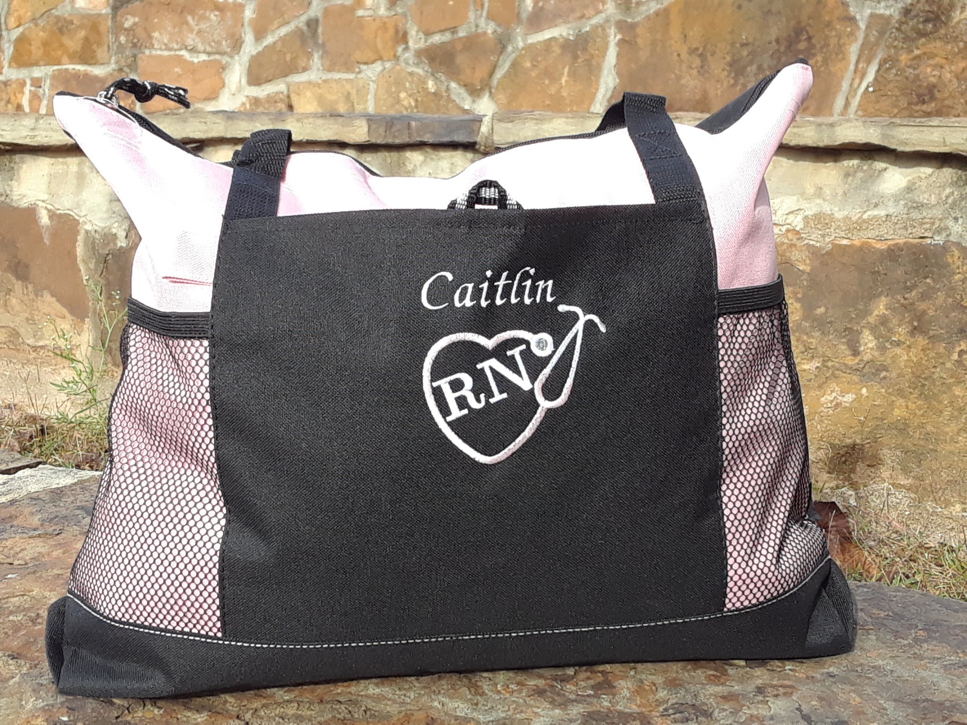 Personalized Nurse Name and Monogram Pouch With Credentials 